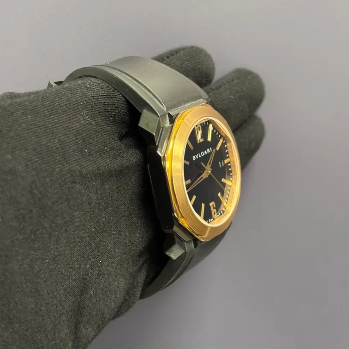 Bvlgari Octo 41mm Black Dial Watch Ref 102485 Happy Jewelers Watches Bvlgari Octo 41mm Black Dial Watch Ref 102485 Happy Jewelers Watches