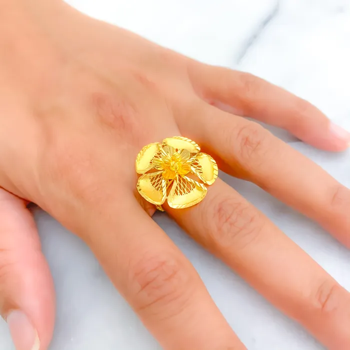 Andaaz Jewelers Rings Palatial Refined 22k Gold Ring