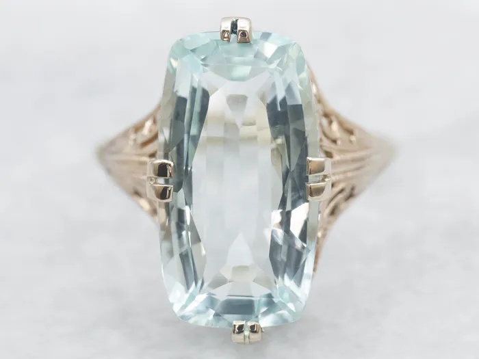 Art Deco Aquamarine Cocktail Ring Market Square Jewelers Rings