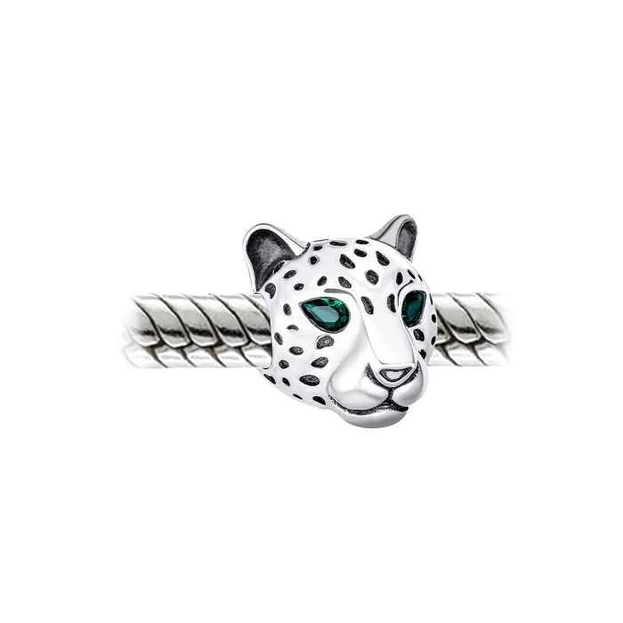 BlingJewelry Wholesale Rings Jaguar Panther Charm Bead with Green CZ Eyes in Oxidized Sterling Silver for Bracelets BlingJewelry Wholesale Rings Jaguar Panther Charm Bead with Green CZ Eyes in Oxidized Sterling Silver for Bracelets
