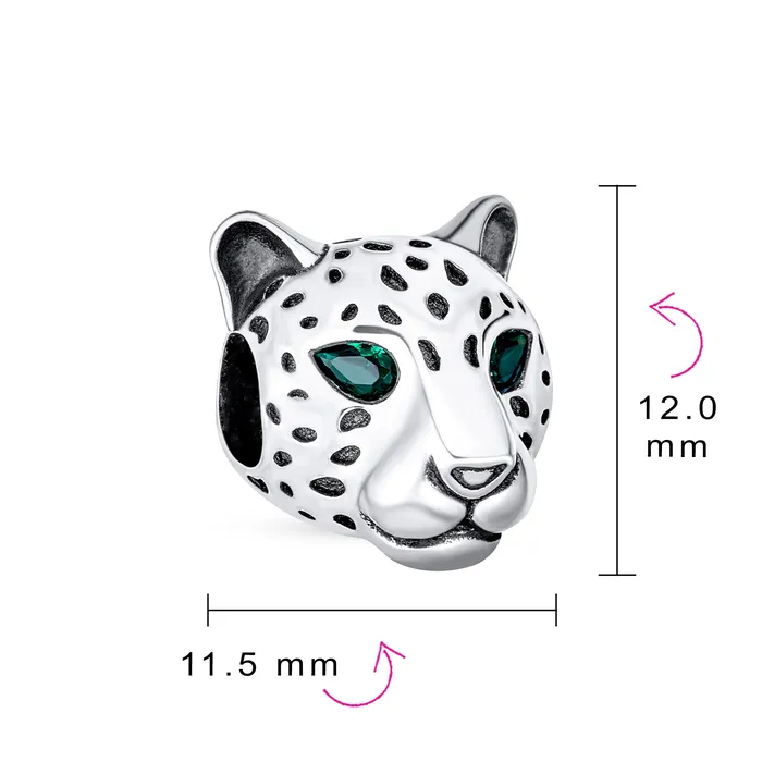 BlingJewelry Wholesale Rings Jaguar Panther Charm Bead with Green CZ Eyes in Oxidized Sterling Silver for Bracelets BlingJewelry Wholesale Rings Jaguar Panther Charm Bead with Green CZ Eyes in Oxidized Sterling Silver for Bracelets