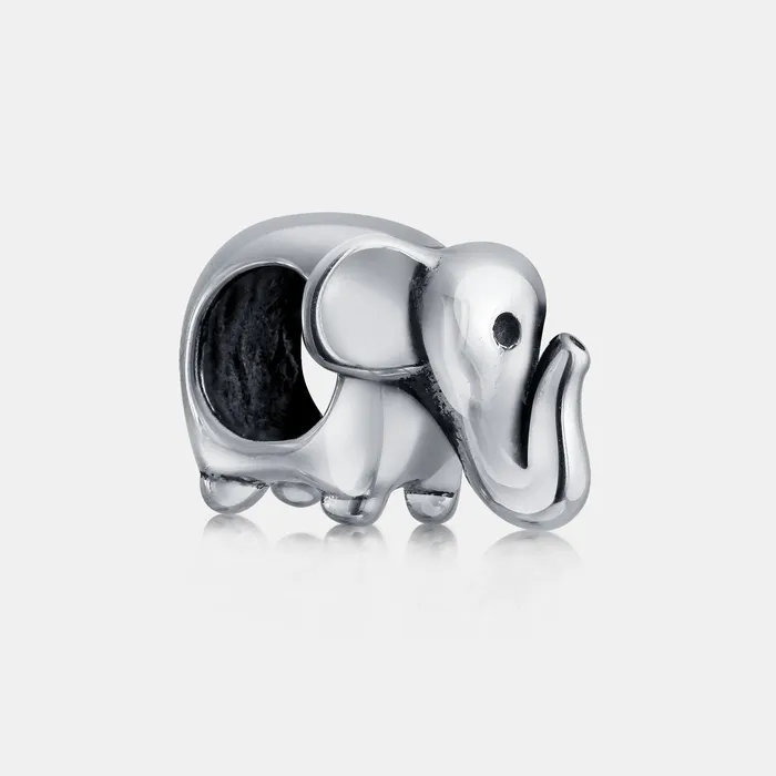 BlingJewelry Wholesale Rings Lucky Elephant Charm Bead in Oxidized Sterling Silver for European Bracelets BlingJewelry Wholesale Rings Lucky Elephant Charm Bead in Oxidized Sterling Silver for European Bracelets