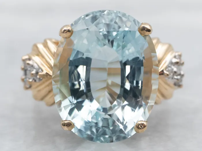 Blue Topaz Cocktail Ring with Diamond Accents Market Square Jewelers Rings Blue Topaz Cocktail Ring with Diamond Accents Market Square Jewelers Rings