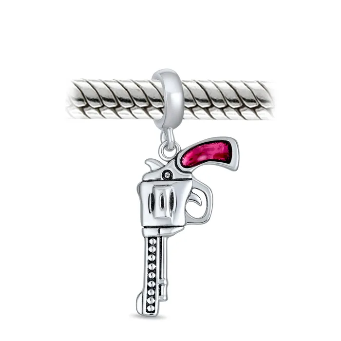 Bracelets BlingJewelry Wholesale Western Marksmen Revolver Dangle Charm Bead Sterling Silver for European Bracelet Bracelets BlingJewelry Wholesale Western Marksmen Revolver Dangle Charm Bead Sterling Silver for European Bracelet