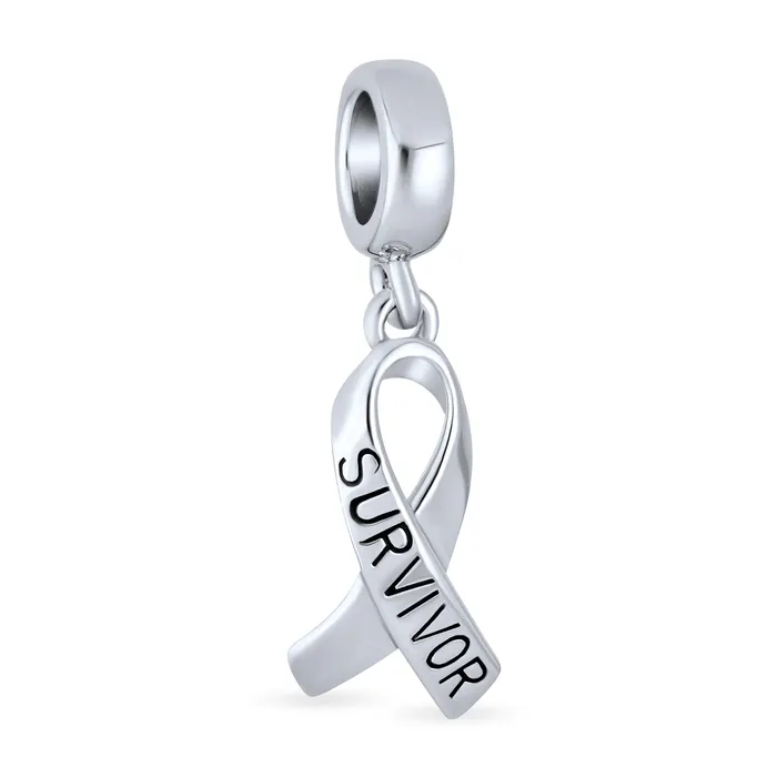 Breast Cancer Survivor Hope Dangle Charm Bead Sterling Silver Symbolic Jewelry BlingJewelry Wholesale Rings Breast Cancer Survivor Hope Dangle Charm Bead Sterling Silver Symbolic Jewelry BlingJewelry Wholesale Rings