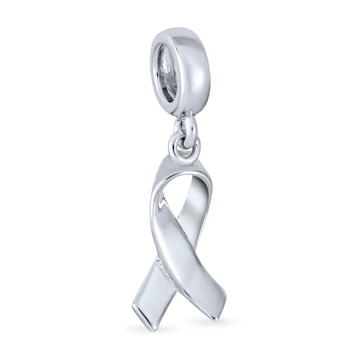 Breast Cancer Survivor Hope Dangle Charm Bead Sterling Silver Symbolic Jewelry BlingJewelry Wholesale Rings