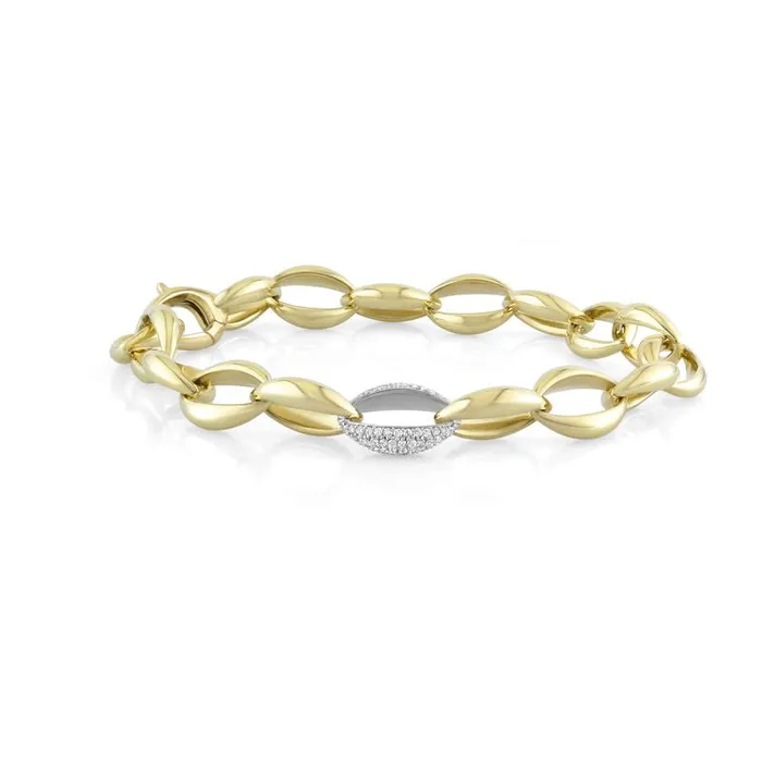 Classic Creations Bracelets 18kt High Polish Oval Diamond Bracelet
