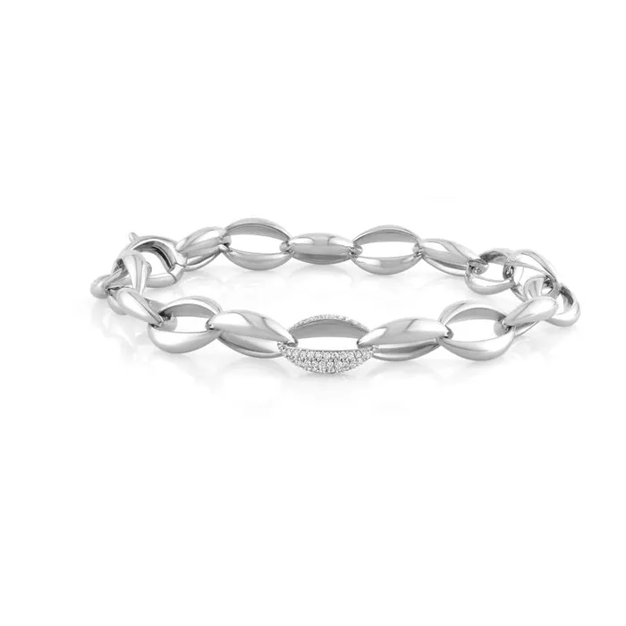 Classic Creations Bracelets 18kt High Polish Oval Diamond Bracelet