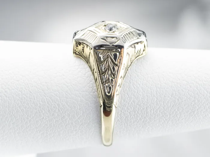 Engraved Old Mine Cut Diamond Solitaire Ring Market Square Jewelers Rings Engraved Old Mine Cut Diamond Solitaire Ring Market Square Jewelers Rings