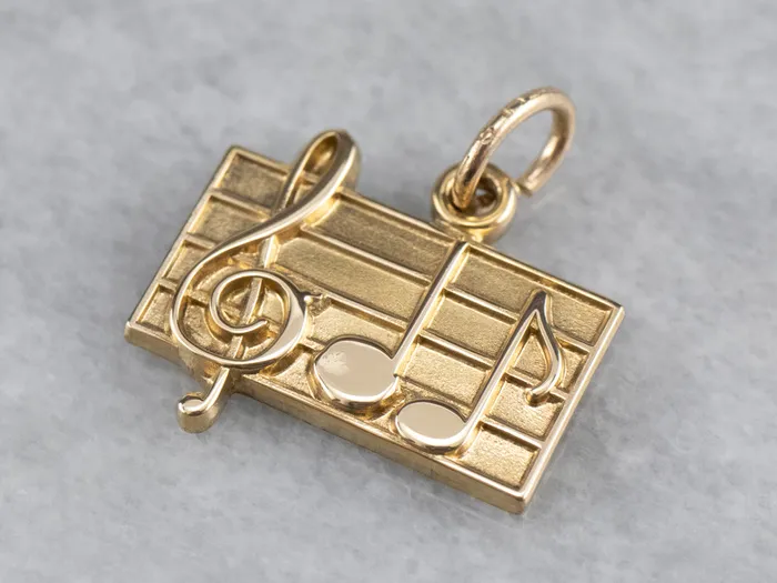 Market Square Jewelers Charm Necklaces Gold Music Note Charm Pendant Market Square Jewelers Charm Necklaces Gold Music Note Charm Pendant