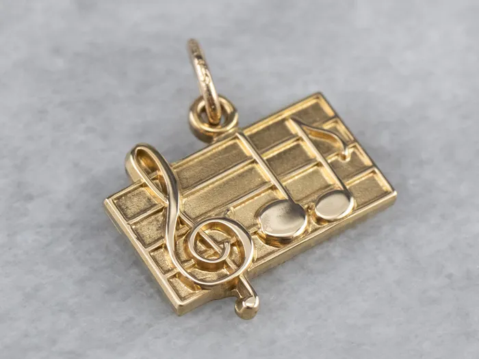 Market Square Jewelers Charm Necklaces Gold Music Note Charm Pendant Market Square Jewelers Charm Necklaces Gold Music Note Charm Pendant
