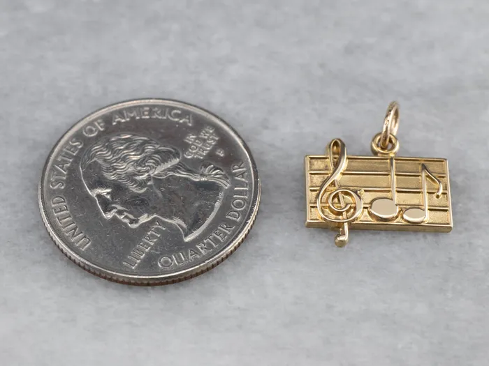 Market Square Jewelers Charm Necklaces Gold Music Note Charm Pendant Market Square Jewelers Charm Necklaces Gold Music Note Charm Pendant