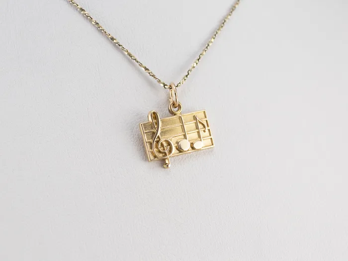 Market Square Jewelers Charm Necklaces Gold Music Note Charm Pendant Market Square Jewelers Charm Necklaces Gold Music Note Charm Pendant