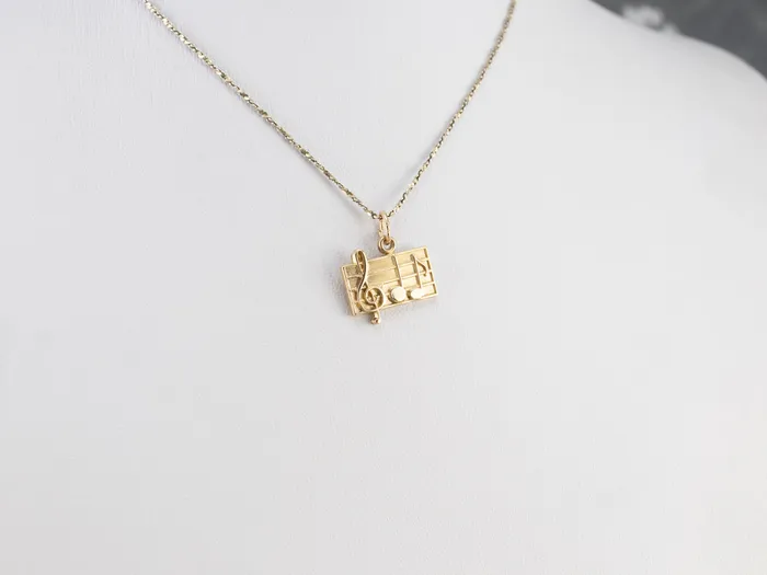 Market Square Jewelers Charm Necklaces Gold Music Note Charm Pendant Market Square Jewelers Charm Necklaces Gold Music Note Charm Pendant