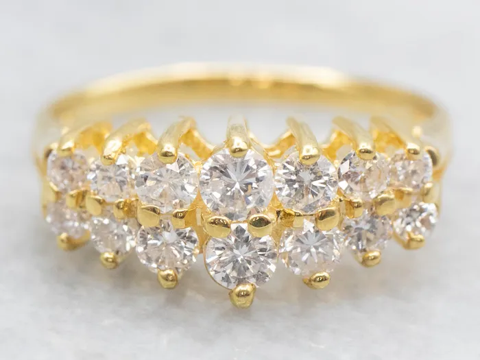 Market Square Jewelers Double Row Diamond Split Shank Ring Rings