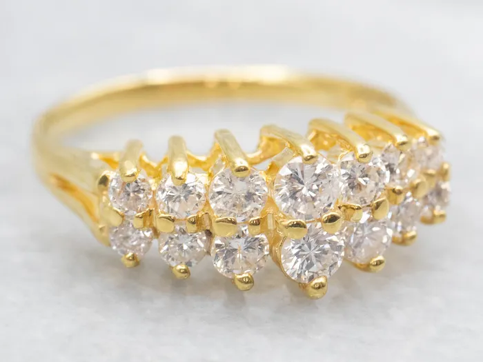 Market Square Jewelers Double Row Diamond Split Shank Ring Rings