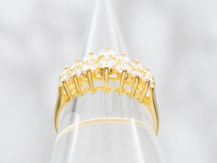 Market Square Jewelers Double Row Diamond Split Shank Ring Rings