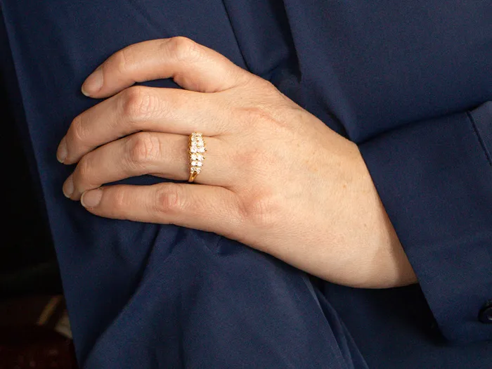 Market Square Jewelers Double Row Diamond Split Shank Ring Rings