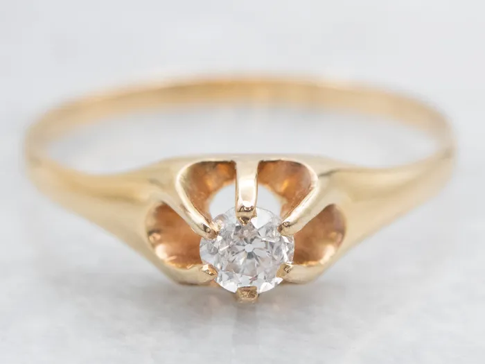 Market Square Jewelers Rings Antique Diamond Solitaire Engagement Ring Beautiful Old Mine Cut Diamond
