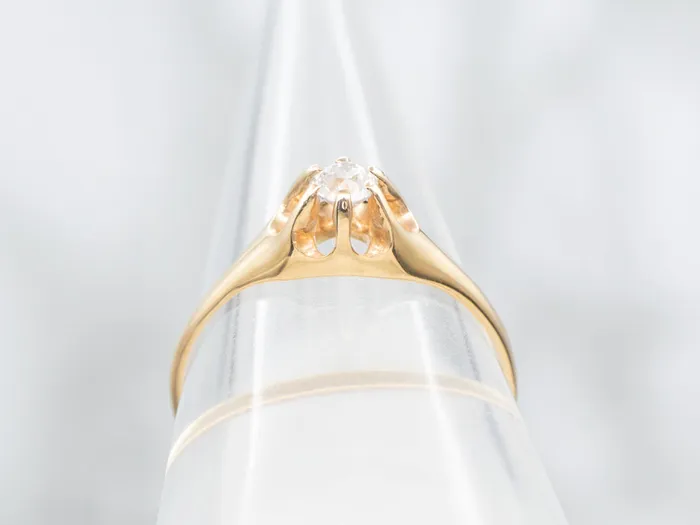 Market Square Jewelers Rings Antique Diamond Solitaire Engagement Ring Beautiful Old Mine Cut Diamond