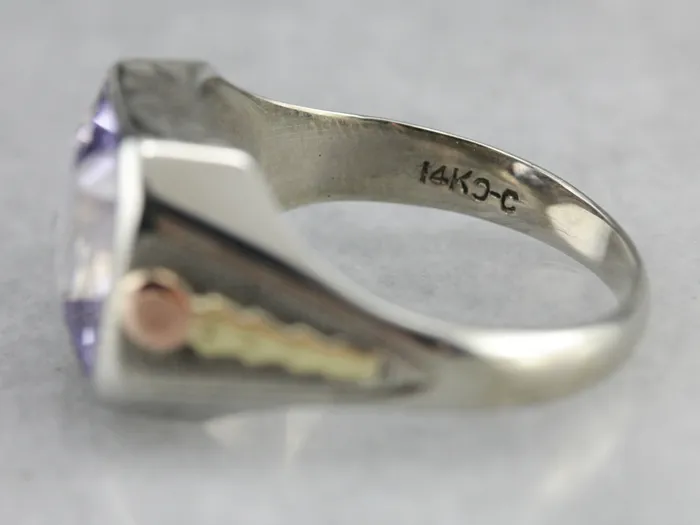 Market Square Jewelers Rings Art Deco Amethyst Glass White Gold Statement Ring Market Square Jewelers Rings Art Deco Amethyst Glass White Gold Statement Ring