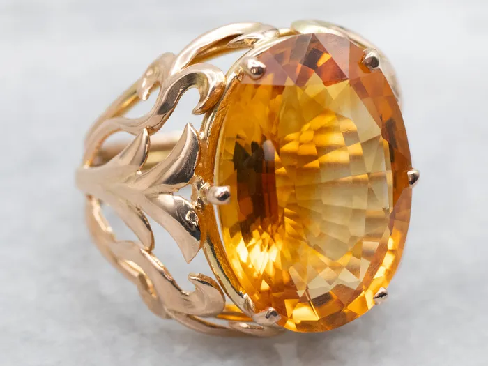 Market Square Jewelers Rings Citrine Solitaire Cocktail Ring