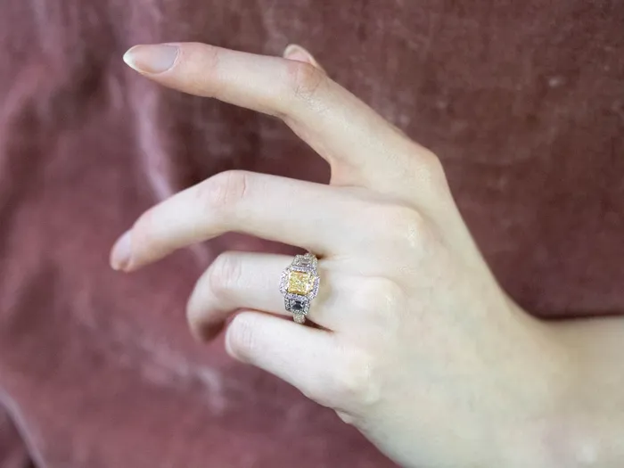 Market Square Jewelers Rings Modern Yellow GIA Certified Diamond Ring Market Square Jewelers Rings Modern Yellow GIA Certified Diamond Ring