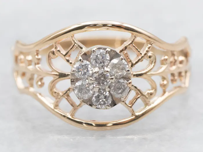 Market Square Jewelers Rings Ornate Diamond Cluster Filigree Ring