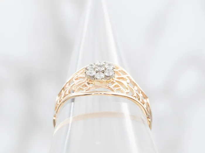Market Square Jewelers Rings Ornate Diamond Cluster Filigree Ring