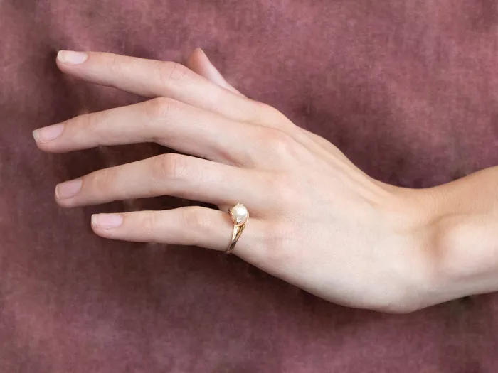 Market Square Jewelers Rings Pearl and Diamond Bypass Ring
