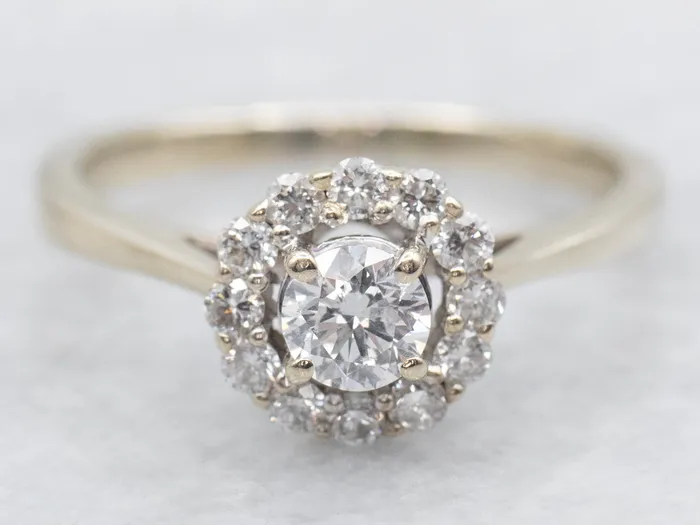 Market Square Jewelers Rings Round Brilliant Diamond Modern Halo Engagement Ring