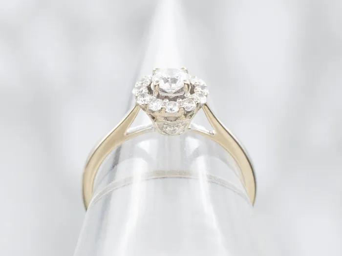 Market Square Jewelers Rings Round Brilliant Diamond Modern Halo Engagement Ring