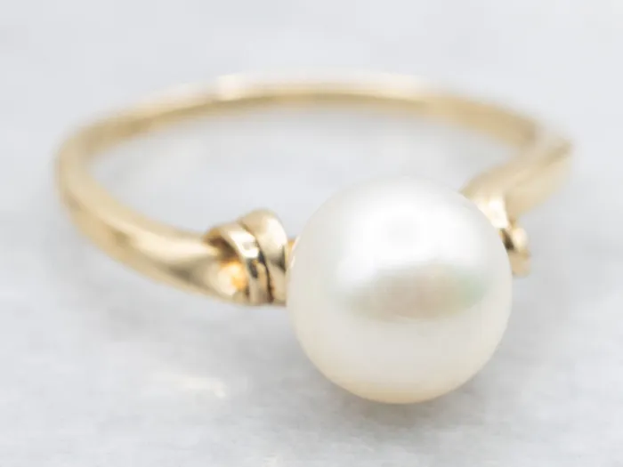 Market Square Jewelers Rings Saltwater Pearl Solitaire Ring
