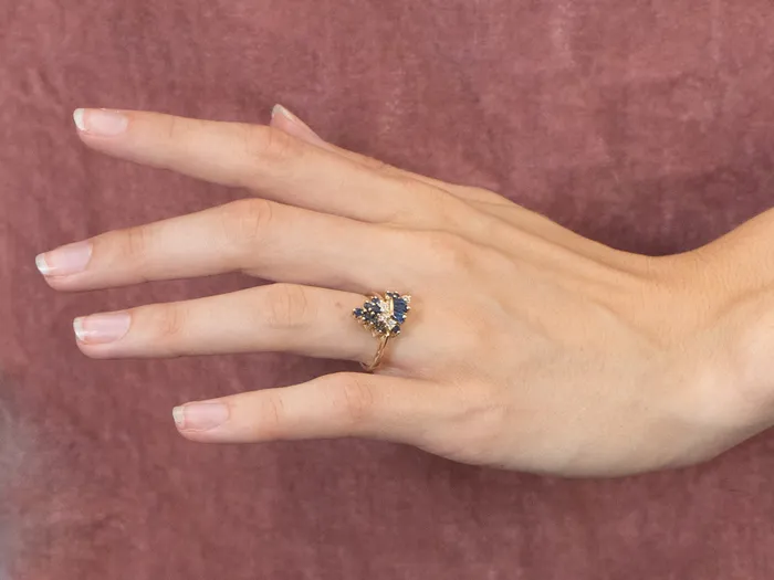 Market Square Jewelers Rings Vintage Sapphire and Diamond Cluster Ring Market Square Jewelers Rings Vintage Sapphire and Diamond Cluster Ring