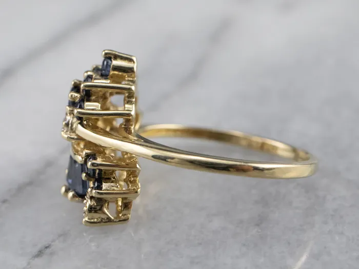 Market Square Jewelers Rings Vintage Sapphire and Diamond Cluster Ring Market Square Jewelers Rings Vintage Sapphire and Diamond Cluster Ring