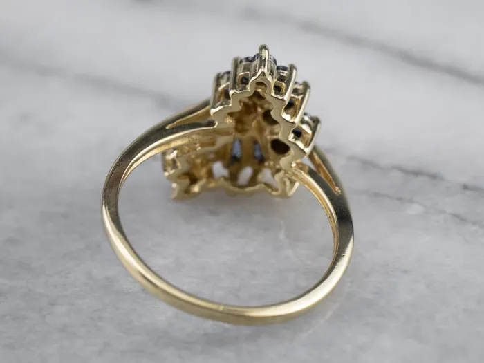 Market Square Jewelers Rings Vintage Sapphire and Diamond Cluster Ring Market Square Jewelers Rings Vintage Sapphire and Diamond Cluster Ring