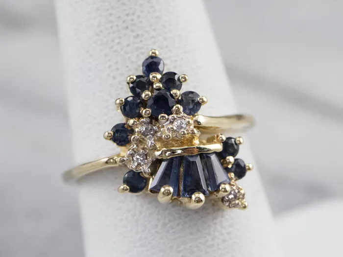 Market Square Jewelers Rings Vintage Sapphire and Diamond Cluster Ring Market Square Jewelers Rings Vintage Sapphire and Diamond Cluster Ring