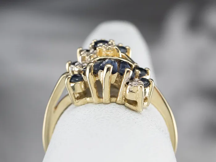 Market Square Jewelers Rings Vintage Sapphire and Diamond Cluster Ring Market Square Jewelers Rings Vintage Sapphire and Diamond Cluster Ring