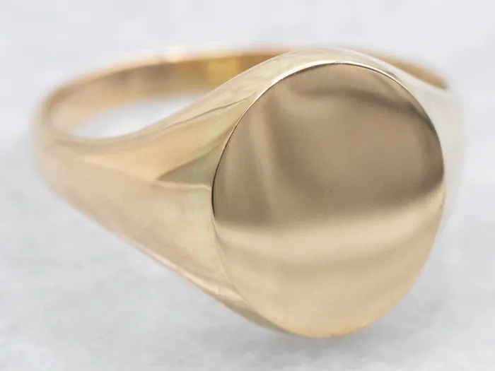 Market Square Jewelers Rings Yellow Gold Plain Signet Ring with Oval Top Market Square Jewelers Rings Yellow Gold Plain Signet Ring with Oval Top