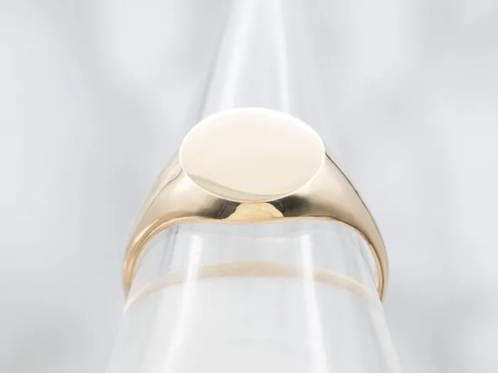 Market Square Jewelers Rings Yellow Gold Plain Signet Ring with Oval Top Market Square Jewelers Rings Yellow Gold Plain Signet Ring with Oval Top