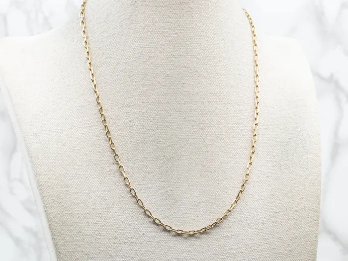 Market Square Jewelers Rings Yellow Gold Rectangle Link Chain with Spring Ring Clasp Market Square Jewelers Rings Yellow Gold Rectangle Link Chain with Spring Ring Clasp