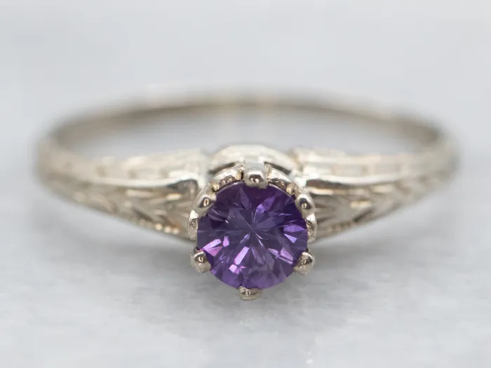 Market Square Jewelers Rings Yellow Gold Round Cut Purple Sapphire Solitaire Ring Market Square Jewelers Rings Yellow Gold Round Cut Purple Sapphire Solitaire Ring