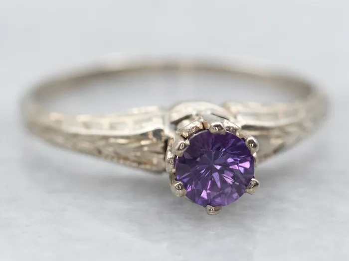 Market Square Jewelers Rings Yellow Gold Round Cut Purple Sapphire Solitaire Ring Market Square Jewelers Rings Yellow Gold Round Cut Purple Sapphire Solitaire Ring