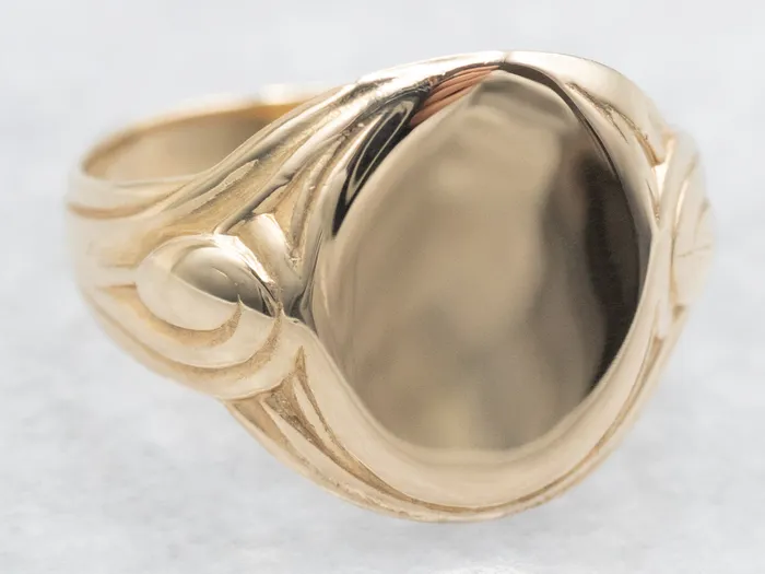 Market Square Jewelers Victorian Scrolling Gold Signet Ring Rings