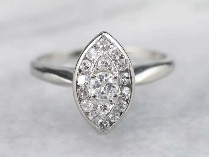 Marquise Diamond Cluster Ring MSJ Office Rings