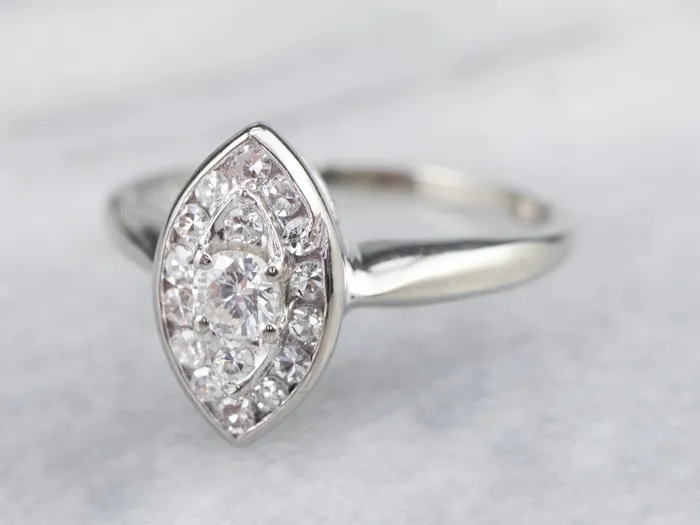 Marquise Diamond Cluster Ring MSJ Office Rings Marquise Diamond Cluster Ring MSJ Office Rings