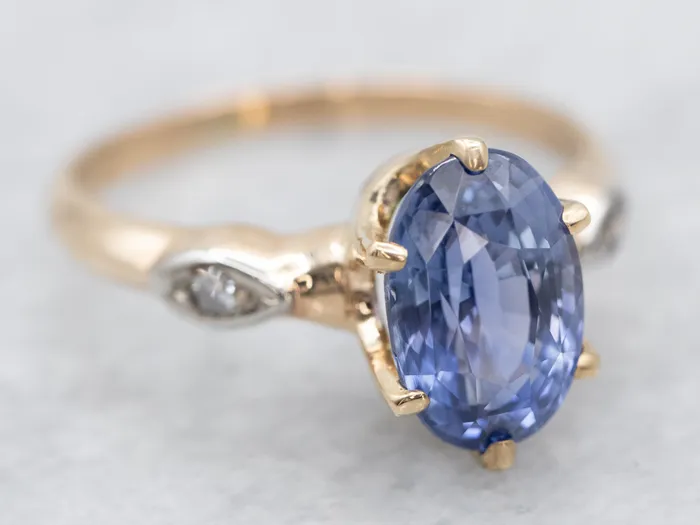 Periwinkle Sapphire and Diamond Ring Market Square Jewelers Rings