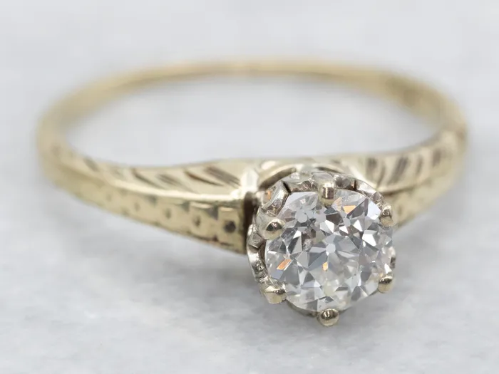 Rings Antique European Cut Diamond Solitaire Engagement Ring Market Square Jewelers