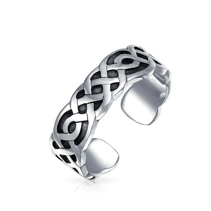 Rings BlingJewelry Wholesale Celtic Trinity Knot Toe Ring Oxidized Sterling Silver Pinky Midi Design Rings BlingJewelry Wholesale Celtic Trinity Knot Toe Ring Oxidized Sterling Silver Pinky Midi Design
