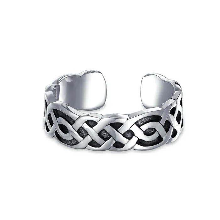 Rings BlingJewelry Wholesale Celtic Trinity Knot Toe Ring Oxidized Sterling Silver Pinky Midi Design Rings BlingJewelry Wholesale Celtic Trinity Knot Toe Ring Oxidized Sterling Silver Pinky Midi Design